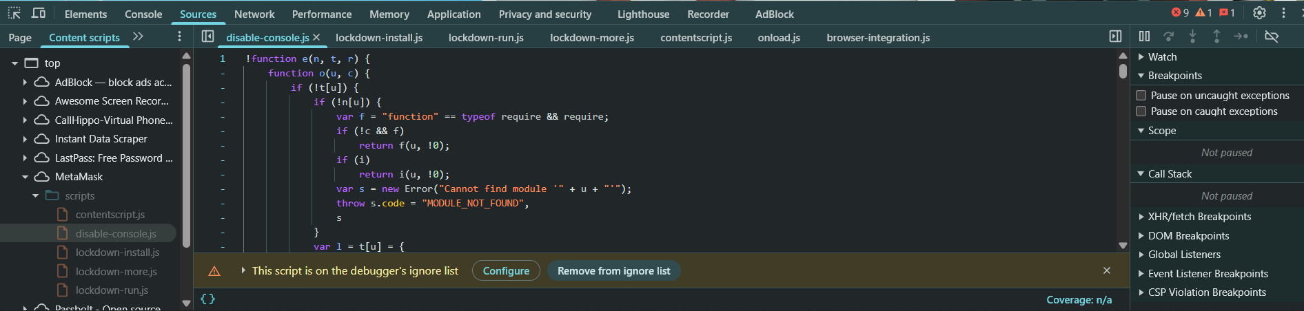 Sources Google Chrome Developer Tools (DevTools)